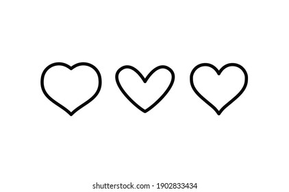 Heart linear icon. Valentine's day symbol. Hearts vector collection. 