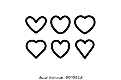 Heart linear icon. Valentine's day symbol. Hearts vector collection. 