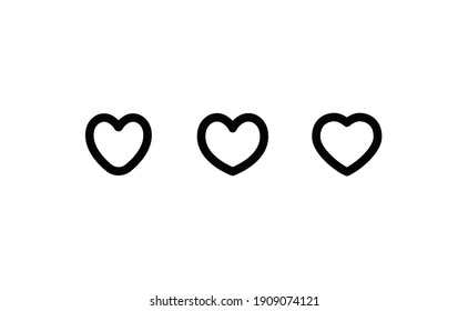 Heart linear icon. Valentine's day symbol. Hearts vector collection. 