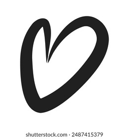  Heart Linear icon, vector hand drawing, Love symbol, Valentine's Day sign, isolated image on a white background