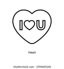 Heart linear icon vector on white background. Black icon illustration