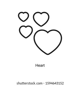 Heart linear icon vector on white background. Black icon illustration