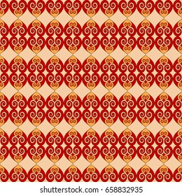 Heart linear seamless pattern. Fashion graphic background design. Modern stylish abstract texture. Colorful template for prints, textiles, wrapping, wallpaper, website etc. Vector illustration