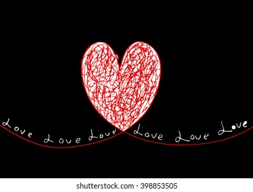heart lines doodle style
