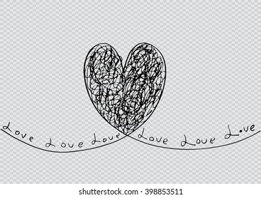heart lines doodle style