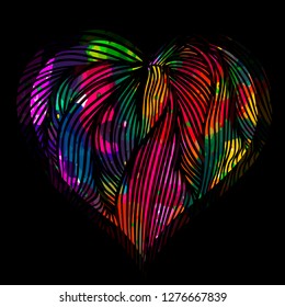 Heart of the lines. Happy Valentine's Day! Vector