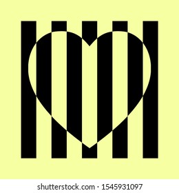 HEART WITH LINES, SLOGAN PRINT VECTOR