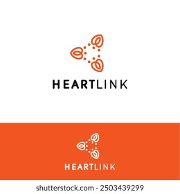 Heart link logo design ideas business name editable vector template  royalty free image