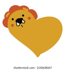 Heart lion. Day of love, decoration of the holiday.