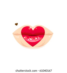 heart lips