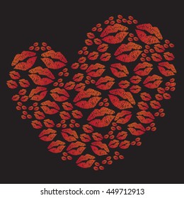 Heart lips - vector illustration