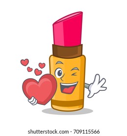 With heart lipstick character cartoon style