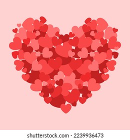 Heart of little valentines in illustration and vector