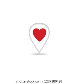 heart location balloon icon simple shadow