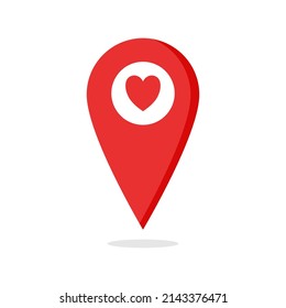 Heart Location icon on white background.