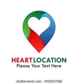 Heart location logo template illustration