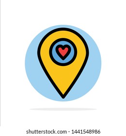 Heart, Location, Map, Pointer Abstract Circle Background Flat color Icon