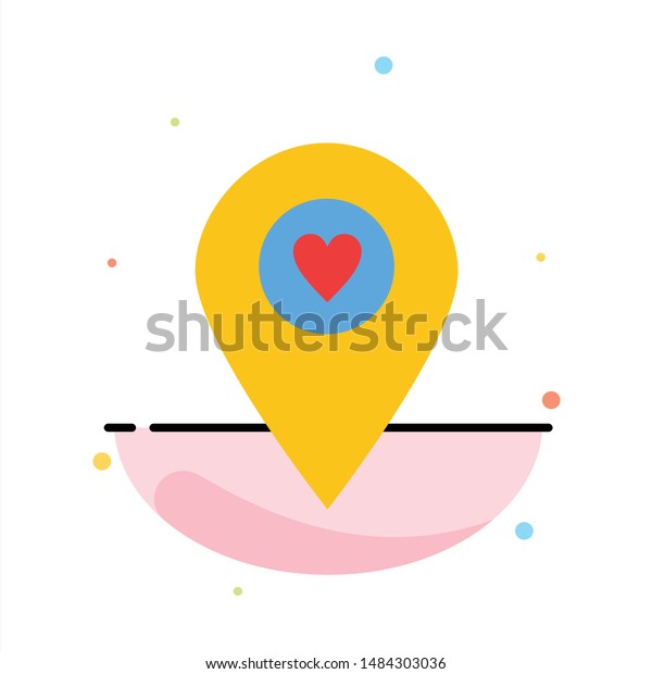 Heart, Location, Map, Pointer\
Abstract Flat Color Icon Template. Vector Icon Template\
background