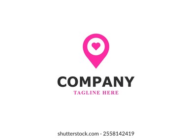 heart and location pin logo design
