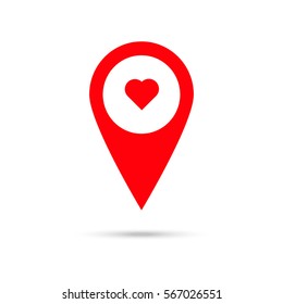 Heart location. Valentines day
