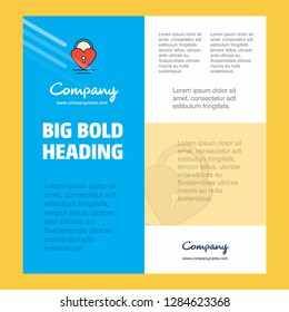 Heart lock Business Company Poster Template. with place for text and images. vector background