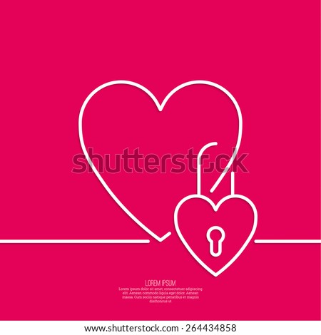Heart with a lock. The concept of love forever. 