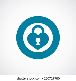 heart lock icon bold blue circle border, white background  