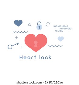 Heart lock icon concepts. Heart lock vector illustration concept. Simple vector icon. Design for web UI, mobile app, banner, poster.