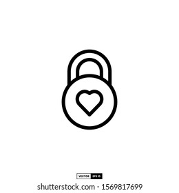 Heart lock icon, design inspiration vector template for interface and any purpose