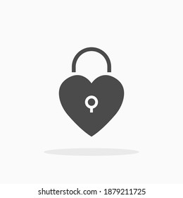 Heart lock icon. For  design, logo. Vector illustration.