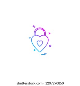 Heart lock icon design vector