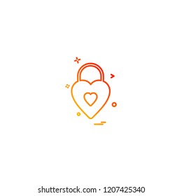 Heart lock icon design vector