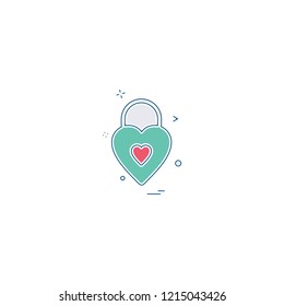 Heart lock icon design vector