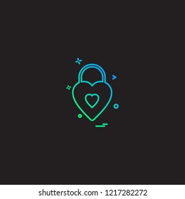 Heart lock icon design vector