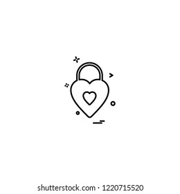 Heart lock icon design vector