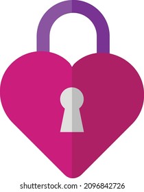 Heart Lock Icon. Happy Valentine's day signs and symbols. Love, couple, relationship, dating, wedding, holiday, romantic amour theme. 