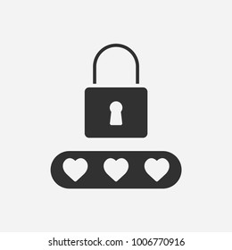 Heart lock icon illustration isolated vector sign symbol