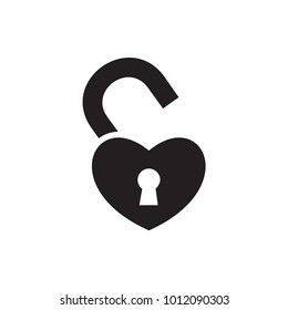 heart lock icon illustration isolated vector sign symbol
