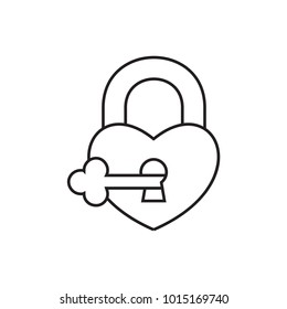 heart lock icon illustration isolated vector sign symbol