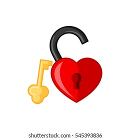 heart lock icon illustration isolated vector sign symbol