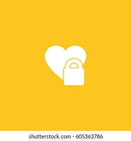heart lock icon, isolated