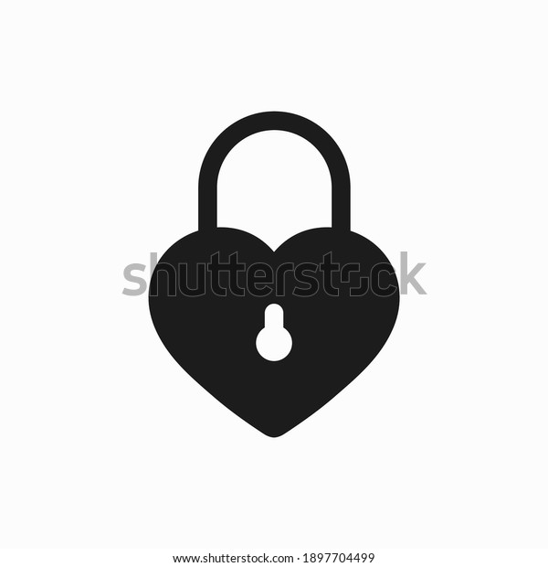 Heart Lock icon\
isolated vector  sign\
design.