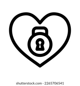 heart lock icon or logo isolated sign symbol vector illustration - high quality black style vector icons
