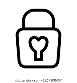 heart lock icon or logo isolated sign symbol vector illustration - high quality black style vector icons
