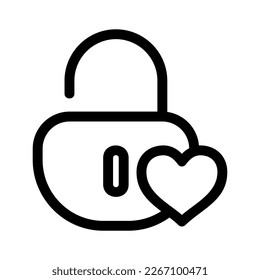heart lock icon or logo isolated sign symbol vector illustration - high quality black style vector icons
