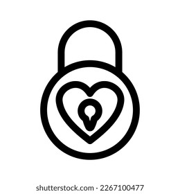 heart lock icon or logo isolated sign symbol vector illustration - high quality black style vector icons

