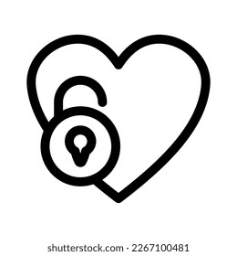 heart lock icon or logo isolated sign symbol vector illustration - high quality black style vector icons

