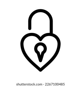 heart lock icon or logo isolated sign symbol vector illustration - high quality black style vector icons
