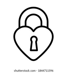 Heart lock icon on white background, vector illustration
