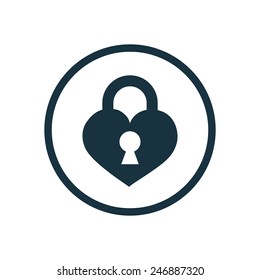 heart lock icon on white background 